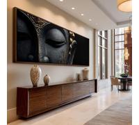 XBTYKPB Buda abstracto horizontal ancho, lienzo o póster budista largo y estrecho, arte de pared en lienzo para la decoración del hogar, la oficina o el recibidor (60x180cm/sin marco)