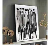 XBTYKPB Cuadro abstracto de multitud en lienzo para pared - Decoración del hogar, lámina monocromática, decoración contemporánea para el hogar, pintura artística (40x60cm/sin marco)