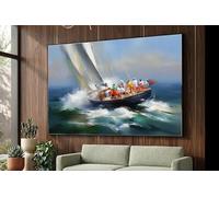 XBTYKPB Cuadro decorativo de regata de vela, pintura de velero con olas del océano, escena de aventura náutica, decoración de deportes marinos, arte de pared (40x60cm/sin marco)