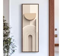 XBTYKPB Cuadro mural en lienzo beige ondulado estilo Japandi, pintura vertical minimalista Wabi Sabi, impresión en lienzo Zen contemporánea grande y delgada (35x105cm/marco interior)