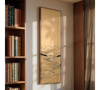 XBTYKPB Cuadro mural Japandi Canvas - Pintura Wabi Sabi alta y estrecha - Pósteres verticales largos - Impresión en lienzo alto - Obra de arte abstracta (70x210cm/Marco interior)