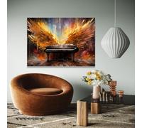XBTYKPB Cuadros abstractos de piano de cola, arte mural con alas musicales, decoración musical moderna, pintura de instrumentos, impresión para decoración del hogar (70 x 100 cm/sin marco)