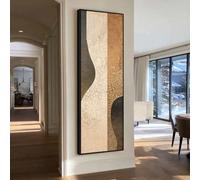 XBTYKPB Cuadros murales contemporáneos de estilo zen - Decoración japonesa Wabi Sabi - Cuadros verticales altos sobre lienzo - Pintura con estampados geométricos (35x105cm/Sin marco)