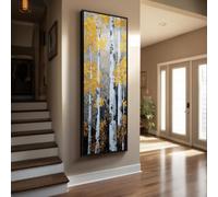 XBTYKPB Láminas verticales de árboles, arte mural alargado y estrecho, decoración mural de bosque alto, lienzo para decoración del hogar, pintura minimalista de abedules (45x135cm/sin marco)