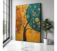 XBTYKPB Lienzo abstracto de árbol en espiral, pintura moderna de naturaleza, decoración floral colorida, decoración del hogar, impresión (50 x 75 cm/sin marco)