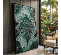 XBTYKPB Lienzo abstracto para pared, diseño tecnológico moderno, diseño digital futurista, arte geométrico, decoración industrial (80 x 140 cm/sin marco)