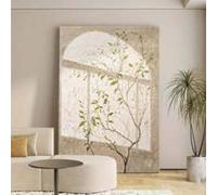 XBTYKPB Lienzo con impresiones artísticas minimalistas modernas de plantas verdes Wabi-Sabi, diseño de sombras para sala de estar, comedor, pintura, carteles, arte, 70 x 100 cm, marco