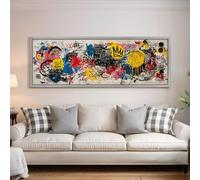 XBTYKPB Lienzo de arte callejero urbano, arte mural panorámico amplio, grafiti y pintura abstracta en aerosol, decoración industrial moderna (55 x 110 cm/marco interior)