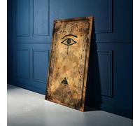 XBTYKPB Lienzo de ojo antiguo, decoración de pared con torre jeroglífica, lienzo con símbolos vintage, decoración mística para el hogar, cuadros de pared (70 x 130 cm/marco interior)