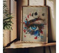 XBTYKPB Lienzo de póker con ases | Decoración moderna para salas de juegos, impresiones artísticas, pósteres de póker, decoración de pared para el hogar (21 x 30 cm/sin marco)