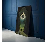 XBTYKPB Lienzo de puerta mística, paisaje surrealista de eclipse, lienzo de portal cósmico, decoración de escena de fantasía, pintura de viaje (40 x 70 cm/marco interior)