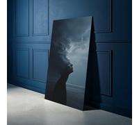 XBTYKPB Lienzo de silueta humana surrealista con cabeza de nube, arte mural abstracto de ensueño, decoración moderna para el hogar, impresión mística (30 x 50 cm/marco interior)