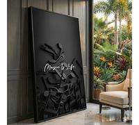 XBTYKPB Lienzo decorativo La música es vida, diseño de notas musicales negras, cita inspiradora, decoración moderna para amantes de la música (30 x 50 cm/sin marco)