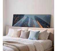 XBTYKPB Lienzo panorámico, impresión de paisaje urbano, arte de pared en lienzo con marco ancho, decoración de ciudad grande, arte alargado y estrecho, pintura de arquitectura (55x110cm/sin marco)