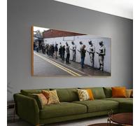 XBTYKPB Lienzo urbano, mural de humanos contra robots, arte mural con mensaje social, pósteres de grafiti, decoración contemporánea para el hogar (50 x 90 cm/marco interior)