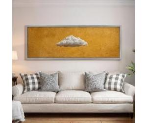 XBTYKPB Pintura surrealista de nubes, arte de pared panorámico amplio, lienzo horizontal largo, arte minimalista de gran tamaño, decoración para sala de estar (50 x 150 cm/marco interior)