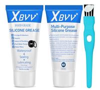 XBVV Grasa lubricante de silicona para grifo de fontanero, arandelas de goma, juntas tóricas, paquete de 5, tubo de 1 onza con cepillo