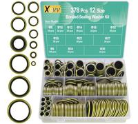 XBVV Juego de 378 arandelas de sellado de metal NBR M6 M8 M10 M12 M14 M16 M18 M20 M22 M24 M27 M30 Automotive Automotive Junta autocentrada Kit de reparación de juntas