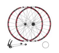 XC Juego De Ruedas De Freno De Disco para Bicicleta De Montaña 26" 27.5" 29" Rueda Delantera Y Trasera 100/135mm QR, Llanta De Aluminio De Doble Capa, Casete De 7-11 Velocidades(27.5-Red Silver)