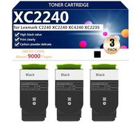 XC2240 Cartuchos de Tóner Compatibles para Lexmark C2240 XC2240 XC4240 XC2235 Impresión, de Alto Volumen 9000 Páginas,Black-3 Pack