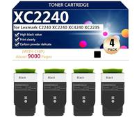 XC2240 Cartuchos de Tóner Compatibles para Lexmark C2240 XC2240 XC4240 XC2235 Impresión, de Alto Volumen 9000 Páginas,Black-4 Pack