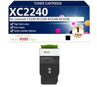 XC2240 Cartuchos deTóner Compatibles para Lexmark C2240 XC2240 XC4240 XC2235 Impresoras, de Alto Rendimiento 9000 Páginas,Black-1 Pack