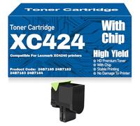 XC4240 Negro Cian Amarillo Magenta Cartuchos de tóner Compatible 24B7185 24B7182 24B7183 24B7184 Cartucho de tóner Alto Rendimiento para Lexmark XC4240 Impresoras con Chip,Yellow-XC4240