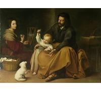 XcBAIHOUD Cuadros de pared impresos con graffiti de la Sagrada Familia con el pajarito de Bartolomé Esteban Murillo, pósteres e impresiones para decoración de habitación, 60 x 90 cm