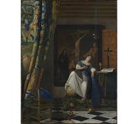 XcBAIHOUD Cuadros vintage impresos para pared, graffiti, alegoría de la fe católica, de Jan Vermeer van Delft, pósteres e impresiones para decoración de oficina, 60 x 90 cm