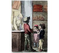 XcBAIHOUD Famoso Abstracto Cuadro Pinturas Murales Gavroche dà il pane bambini in Les Miserables di Gustave Brion para la Decoración del Hogar de la Oficina 60x90cm