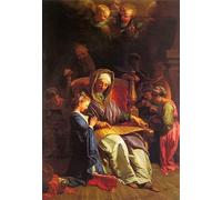 XcBAIHOUD Famoso Abstracto Cuadro Pinturas Murales l'Educazione della Vergine Jean Baptiste Jouvenet para la Decoración del Hogar de la Oficina 60x90cm