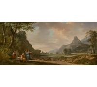 XcBAIHOUD Famoso Abstracto Cuadro Pinturas Murales Monte Athos scolpito come monumento ad Alessandro Magno da Pierre Henri De Valenciennes para la Decoración del Hogar de la Oficina 60x90cm