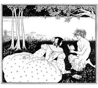 XcBAIHOUD Famoso Abstracto Cuadro Pinturas Murales Pan che legge a una donna di Aubrey Beardsley para la Decoración del Hogar de la Oficina 60x90cm