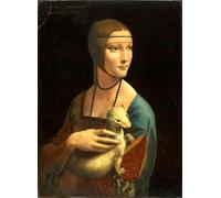 XcBAIHOUD Famoso Abstracto Cuadro Pinturas Murales Ritratto di Cecilia Gallerani Leonardo Da Vinci para la Decoración del Hogar de la Oficina 60x90cm