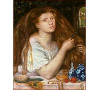 XcBAIHOUD Famoso Figura Pintura Famosos Cuadros Donna che si pettina di Dante Gabriel Charles Rossetti para la Decoración del Hogar de la Oficina 60x90cm