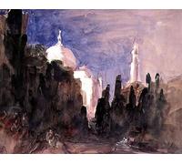 XcBAIHOUD Famoso Figura Pintura Famosos Cuadros i giardini del Taj Mahal di Hercules Brabazon Brabazon para la Decoración del Hogar de la Oficina 60x90cm