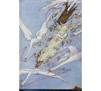 XcBAIHOUD Famoso Figura Pintura Famosos Cuadros il racconto dei cigni selvatici di Harry Clarke para la Decoración del Hogar de la Oficina 60x90cm