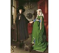 XcBAIHOUD Famoso Figura Pintura Famosos Cuadros il Ritratto dei Arnolfini e dei suoi di Jan Van Eyck para la Decoración del Hogar de la Oficina 60x90cm