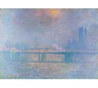 XcBAIHOUD Famoso Figura Pintura Famosos Cuadros il Tamigi con il ponte di Charing Cross di Claude Monet para la Decoración del Hogar de la Oficina 60x90cm