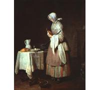 XcBAIHOUD Famoso Figura Pintura Famosos Cuadros l'infermiera attenta di Jean-baptiste-simeon Chardin para la Decoración del Hogar de la Oficina 60x90cm