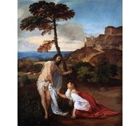 XcBAIHOUD Famoso Figura Pintura Famosos Cuadros Noli Me Tangere by Tiziano Vecelli para la Decoración del Hogar de la Oficina 60x90cm