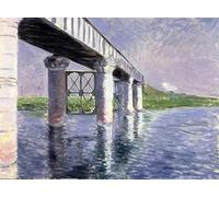 XcBAIHOUD Famoso Lienzo con Imagen Impresion Lienzo il ponte ad Argenteuil di Gustave Caillebotte para la Decoración del Hogar de la Oficina 60x90cm
