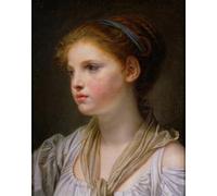 XcBAIHOUD Famoso Lienzo con Imagen Impresion Lienzo Irl con Aribbon di Jean Baptiste Greuze para la Decoración del Hogar de la Oficina 60x90cm