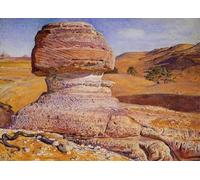 XcBAIHOUD Famoso Lienzo con Imagen Impresion Lienzo la Sfinge Gizeh guardando verso le piramidi di Sakhara William Holman Hunt para la Decoración del Hogar de la Oficina 60x90cm