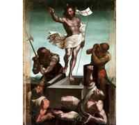 XcBAIHOUD Famoso Lienzo con Imagen Impresion Lienzo Resurrezione Gesù tiene un bastone Croce alla fine di di Luca Cambiaso para la Decoración del Hogar de la Oficina 60x90cm