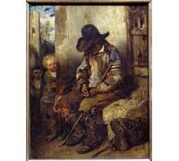XcBAIHOUD Famoso Lienzo con Imagen Impresion Lienzo un mendicante con la sua ricetta Dipinto di Gabriel Decamps para la Decoración del Hogar de la Oficina 60x90cm
