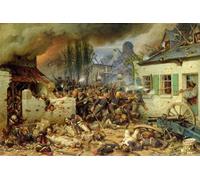 XcBAIHOUD Famoso Lienzo Imagen Lienzo Murales Attaccando i prussiani a Plancenoit nella battaglia di Waterloo di Adolf Northern para la Decoración del Hogar de la Oficina 60x90cm