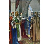 XcBAIHOUD Famoso Lienzo Imagen Lienzo Murales Federico Barbarossa e Arnaldo da Brescia di Tancredi Scarpelli para la Decoración del Hogar de la Oficina 60x90cm