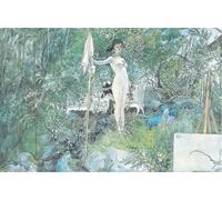 XcBAIHOUD Famoso Lienzo Imagen Lienzo Murales Friluft Satelje di Carl Larsson para la Decoración del Hogar de la Oficina 60x90cm