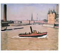 XcBAIHOUD Famoso Lienzo Imagen Lienzo Murales il porto di Amburgo di Albert Marquet para la Decoración del Hogar de la Oficina 60x90cm